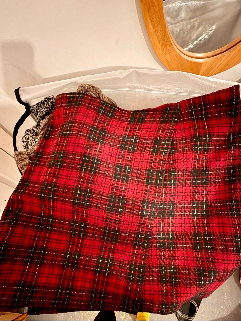 Eddie Bower Wool Red Plaid Women’s Skirt - Classic Tartan Style